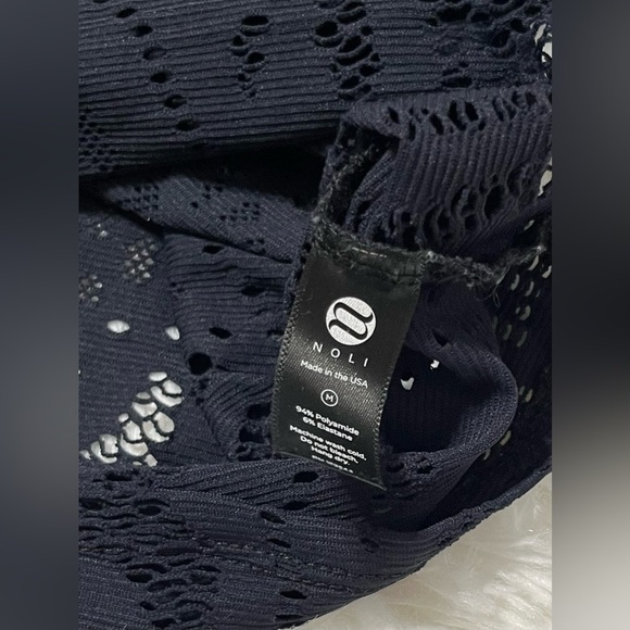 Noli | Dark Navy Cut-Out Mesh Long Sleeve Top - Picture 3 of 5